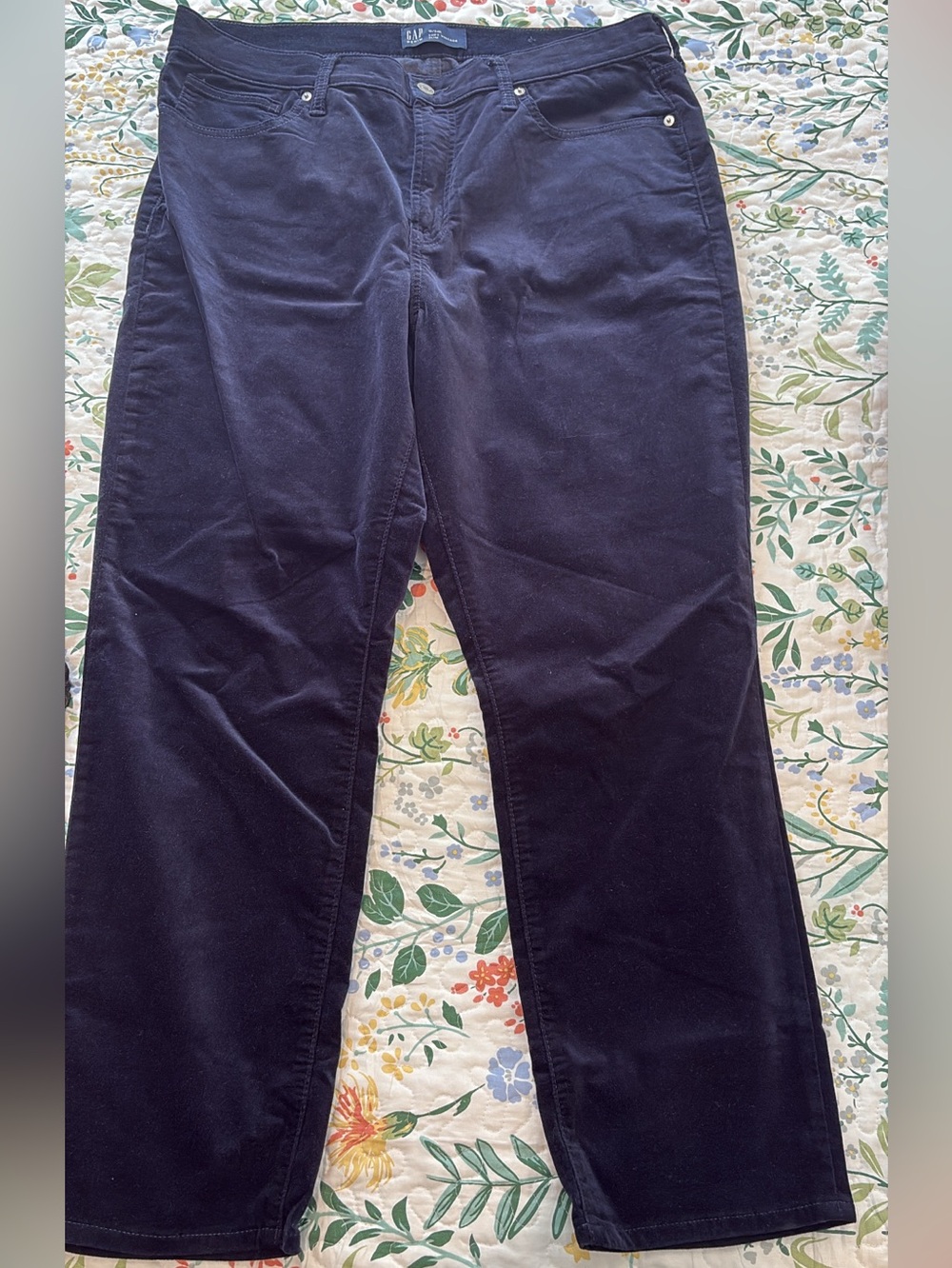 GAP Women's Navy velvety pants